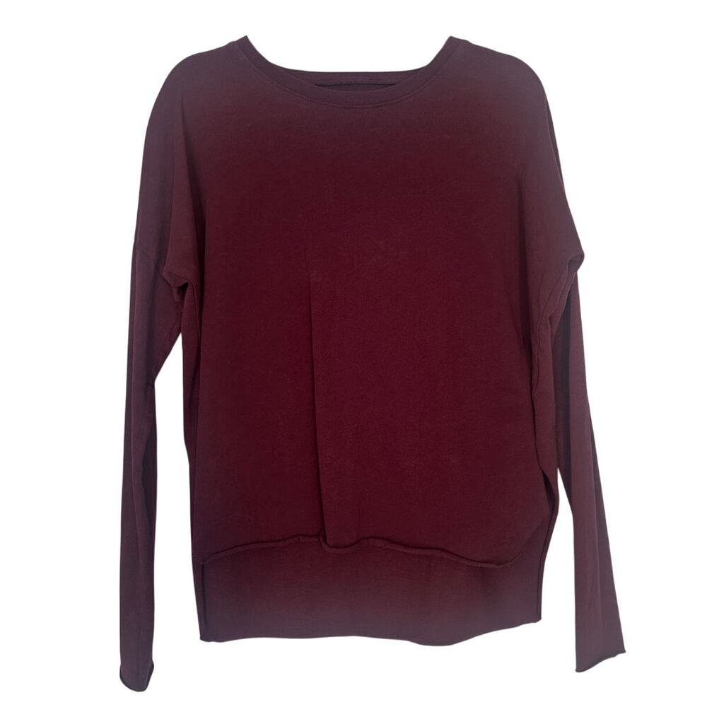 Frank & Eileen Tee Lab long sleeve Cotton‎ Burgandy/Maroon top, sustainable, XS
